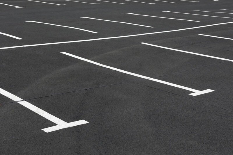 Professionally cleaned asphalt car park