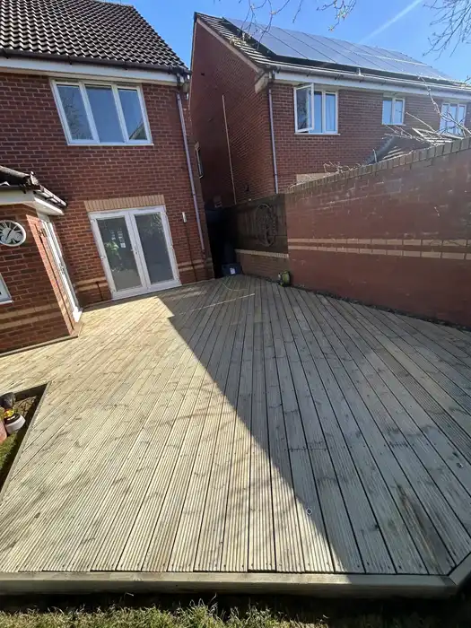 Wooden decking after deep cleaning service by Bristol Blast Away in Brislington, Bristol